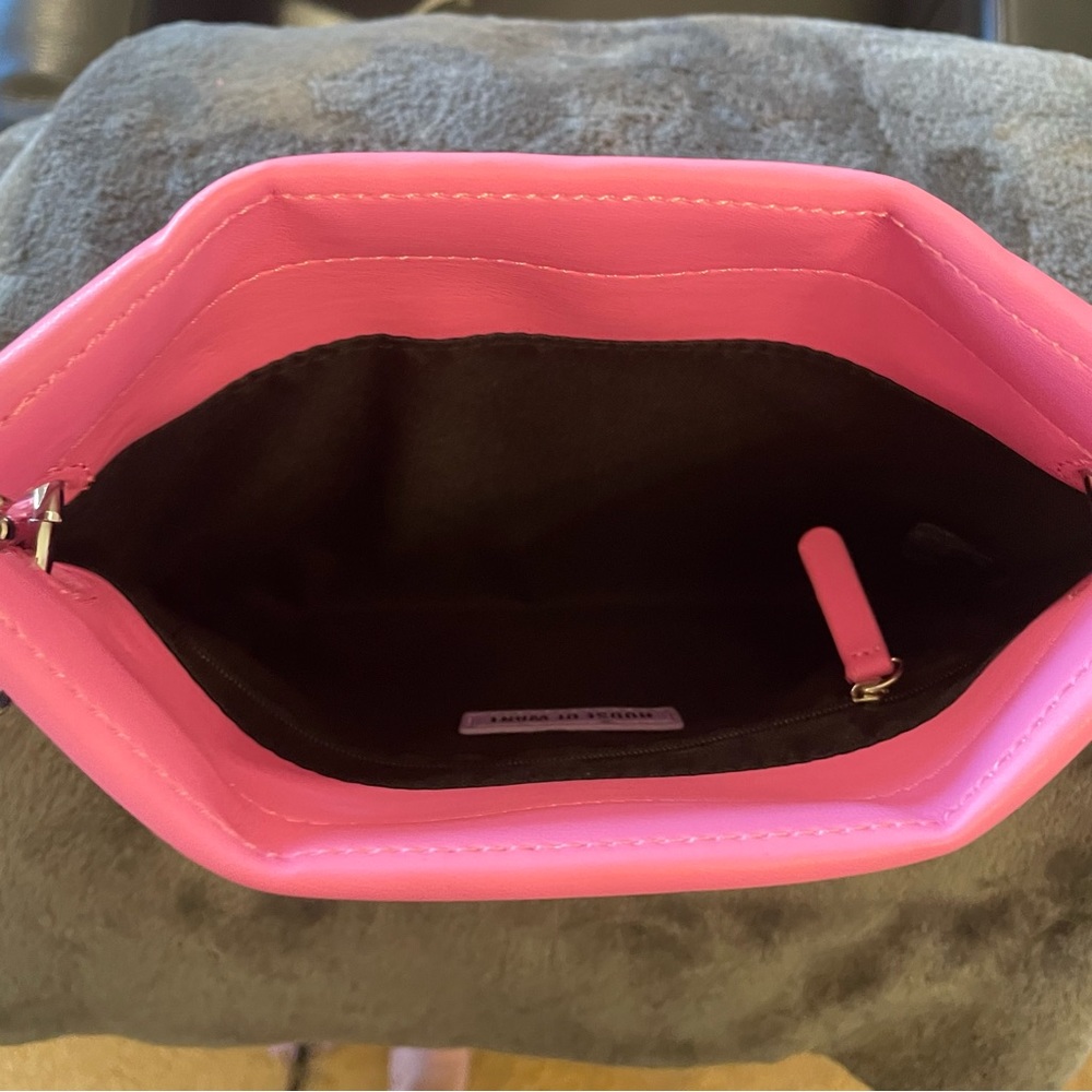 NWT House Of Want Vegan Leather Chill Clutch Handbag Taffy Pink - Picture 5 of 11